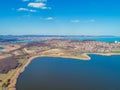 View from above of Belso-to BelsÃâ-tÃÂ³ lake and Balaton lake Royalty Free Stock Photo